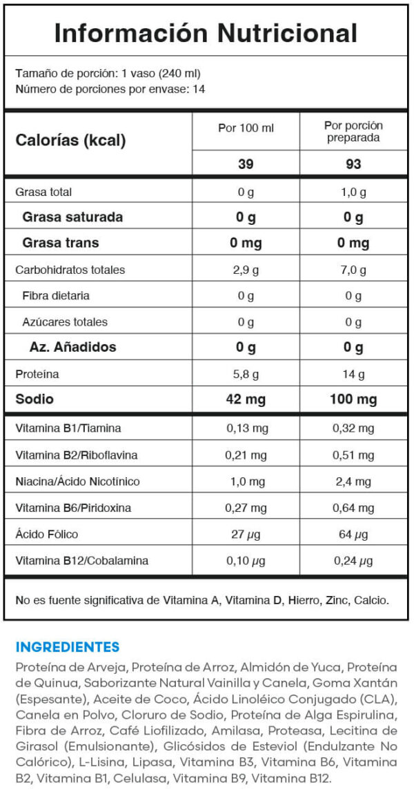 PROTEIN ACTIVE FIT VAINILLA Y CANELA FUXION X 14 SOBRES - Image 2