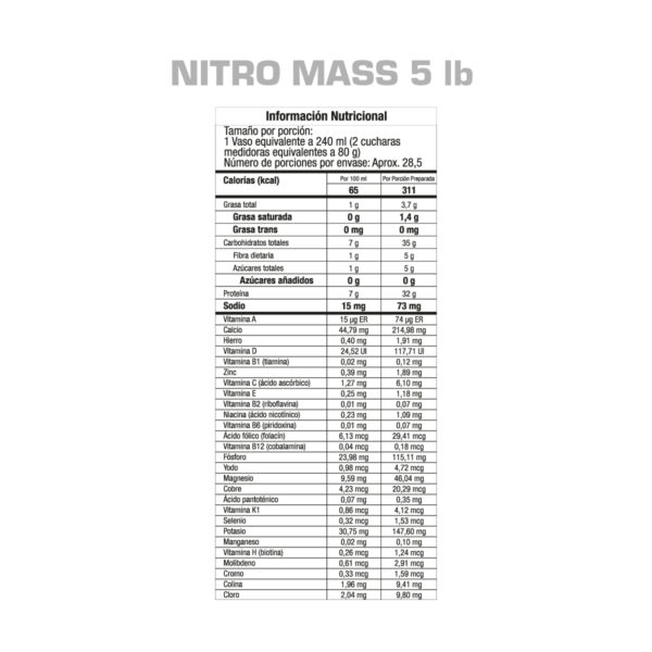 Proteína Nitro Mass 2 Lb - Image 3