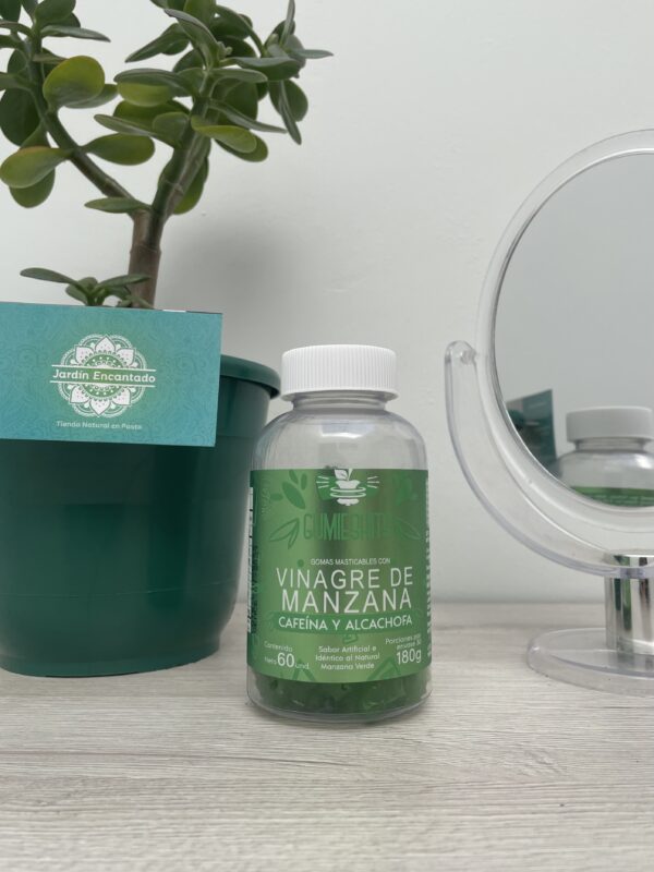GOMAS DE VINAGRE DE MANZANA CON ALCACHOFA Y CAFEINA X 6O HEALGUM